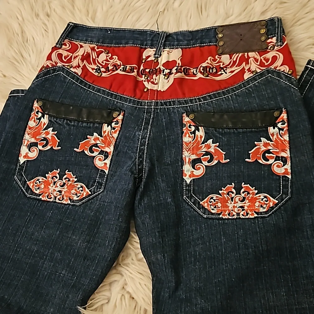 Kanji Collection Y2K Dark Wash Bootcut Jeans Size 34x34